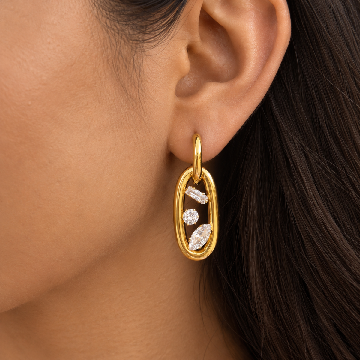 Isadora Crystal Frame Hoops