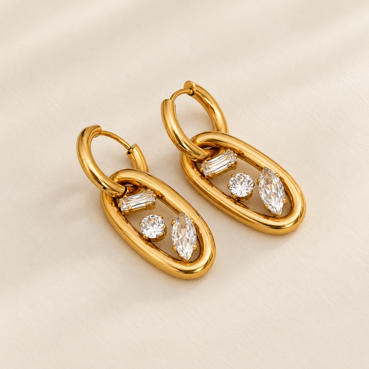Isadora Crystal Frame Hoops
