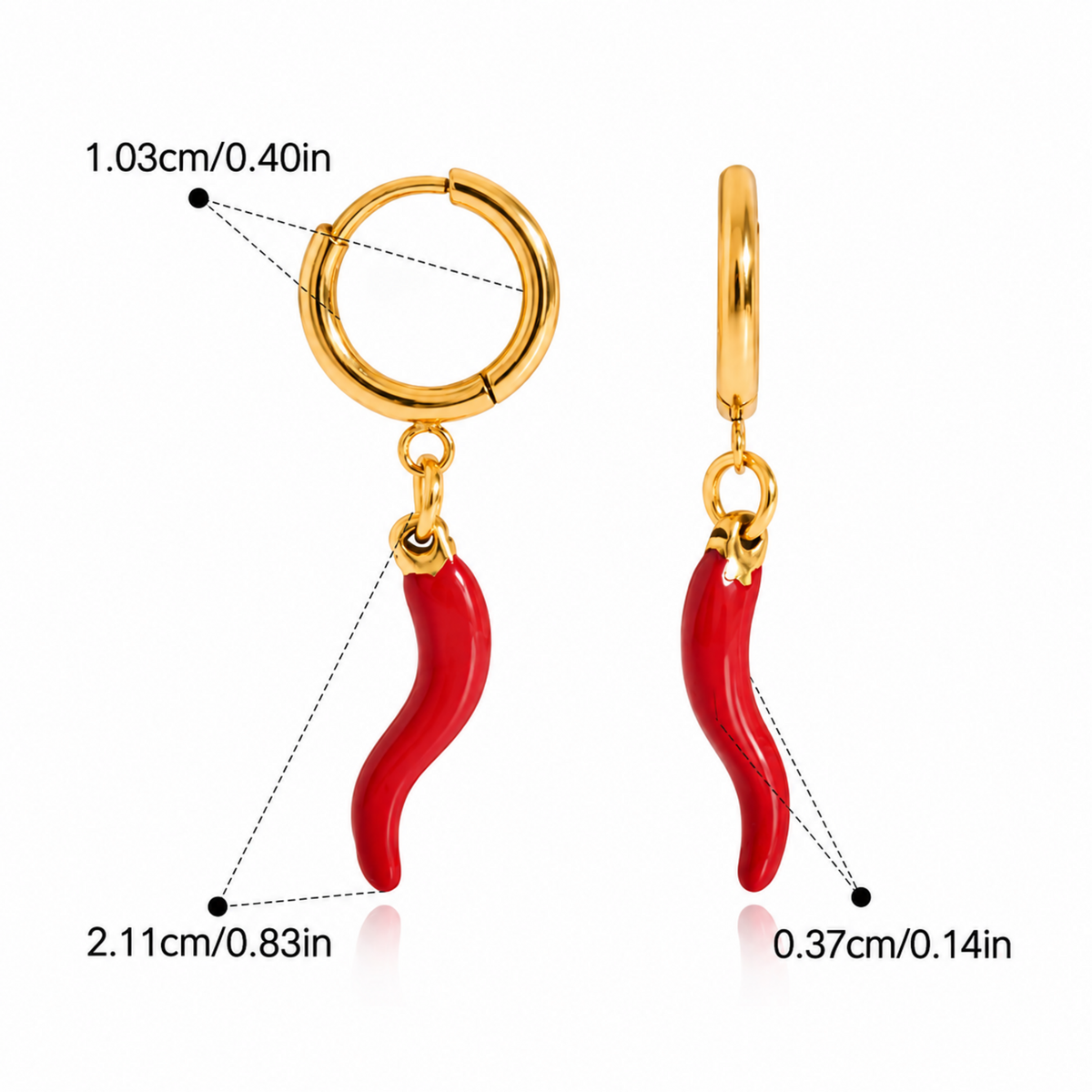 Scarlett Red Chili Drop Earrings