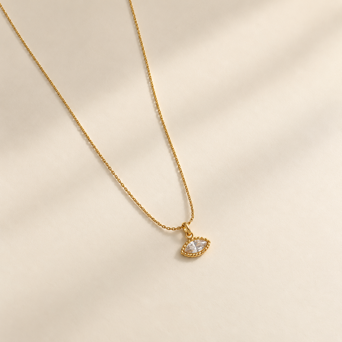 Crystal Eye Pendant Necklace
