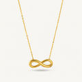 A gold-plated stainless steel chain for women featuring a infinity symbol pendant.