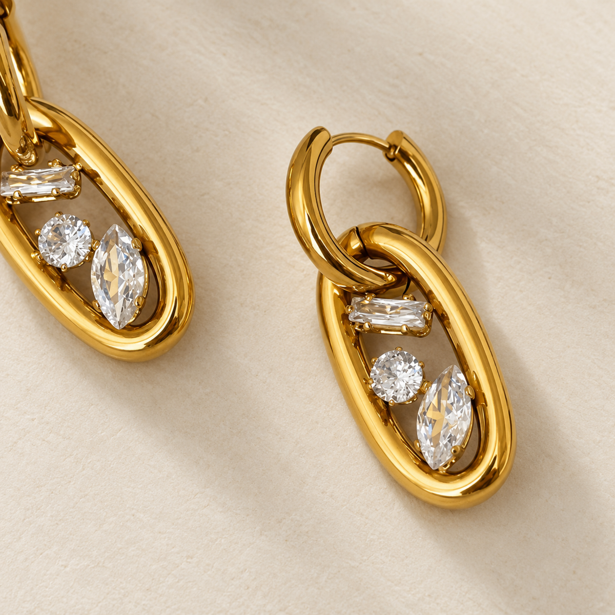 Isadora Crystal Frame Hoops