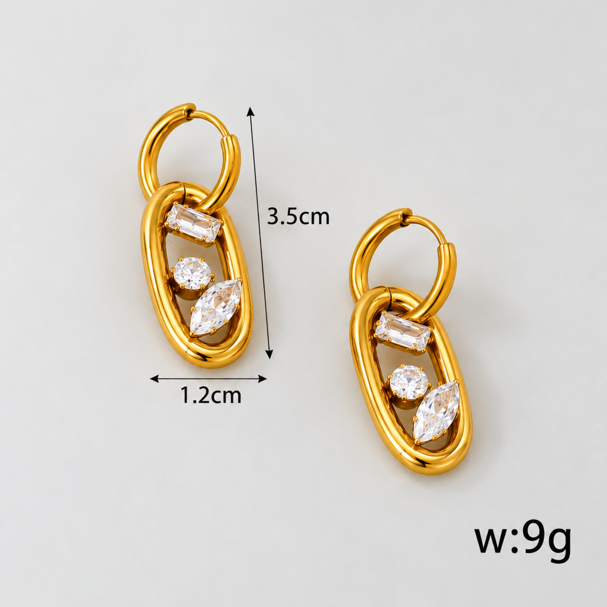 Isadora Crystal Frame Hoops