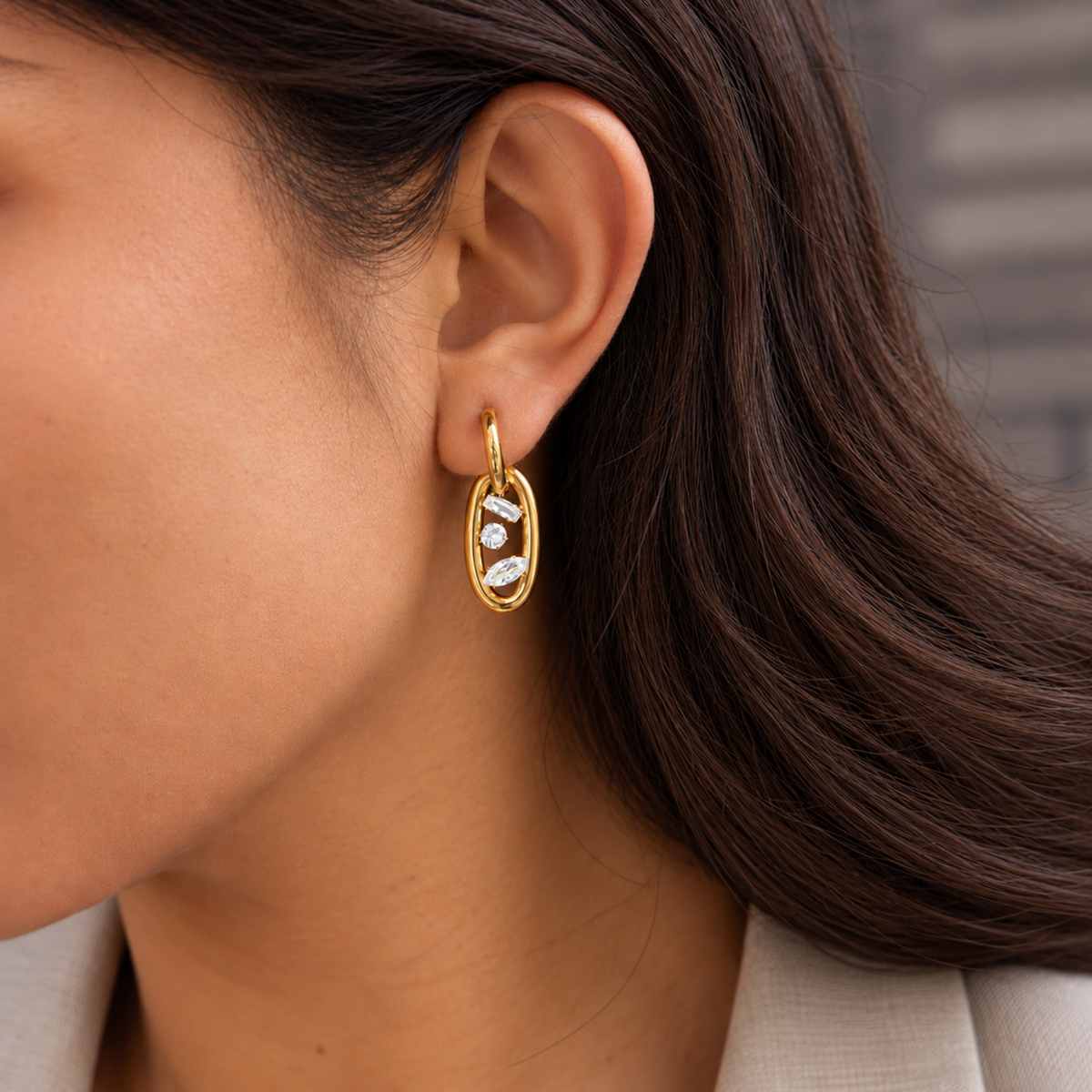 Isadora Crystal Frame Hoops