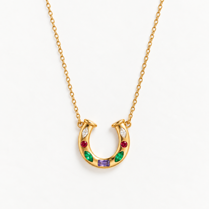 Multicolour Crystal Horseshoe Necklace