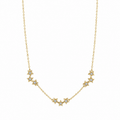 A gold-plated stainless steel chain for women featuring a curved drop of nine small crystal-set stars.
