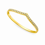 A gold-plated bangle for women featuring an intricate winged design and a secure side clasp